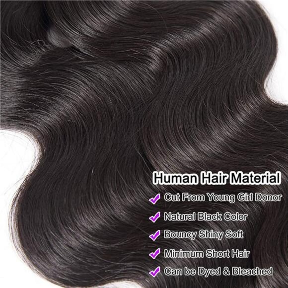 12A Human Hair Bundles Body Wave 3 Bundles Human Hair 16 18 20Inch main image 7
